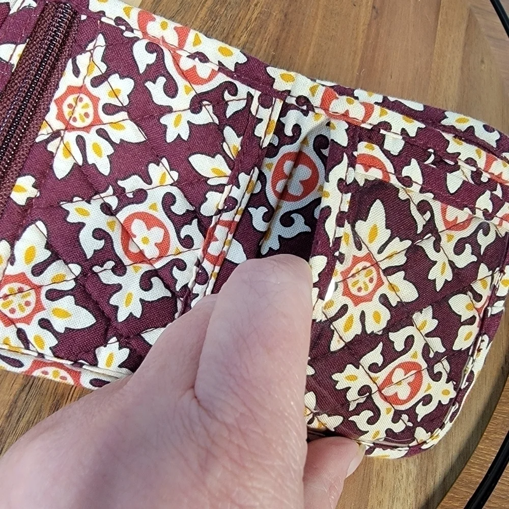Vera Bradley Tri Fold Cloth Wallet Medallion Pattern Print - Picture 5 of 16